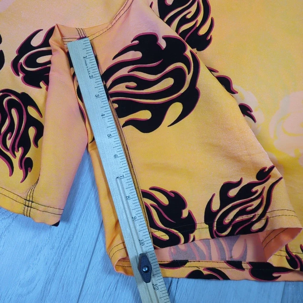 Hawaiian Island Creations Board Shorts Mens 36 Orange Tribal Flames 10